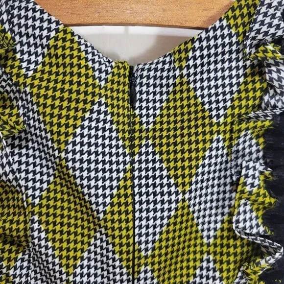 Chartreuse Harlequin Houndstooth Dress - Picture 10 of 15